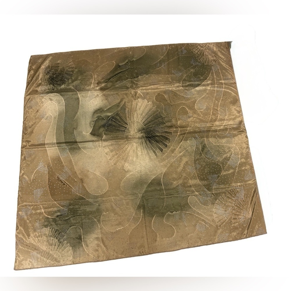 Vintage Water Silk Fan Print Scarf with Rhinestones - Mool Mang Cho Co.
